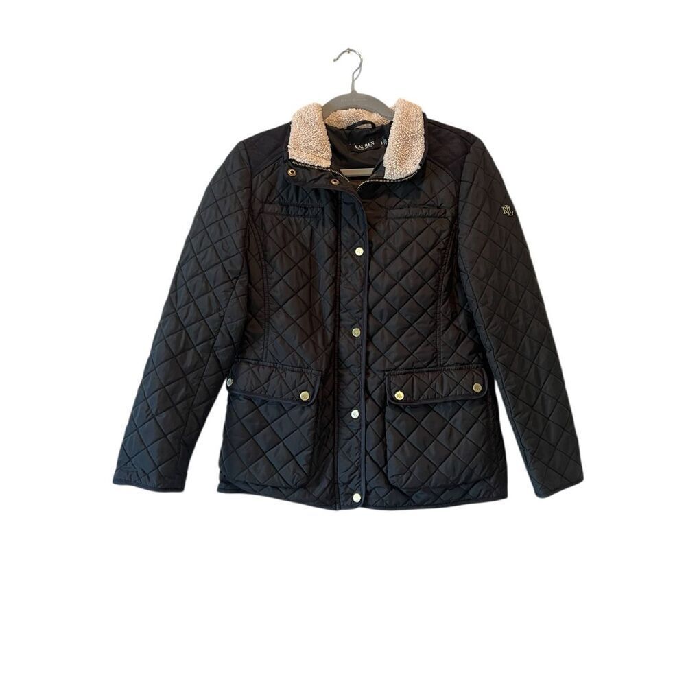 Polo Ralph Lauren Women Small Diamond Quilted Jacket Black